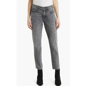 Slvrlake Leila Jeans High Waisted Straight Leg Ankle Length Washed Black Size 24